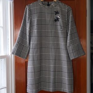 H&M Black and White Houndstooth Dress
